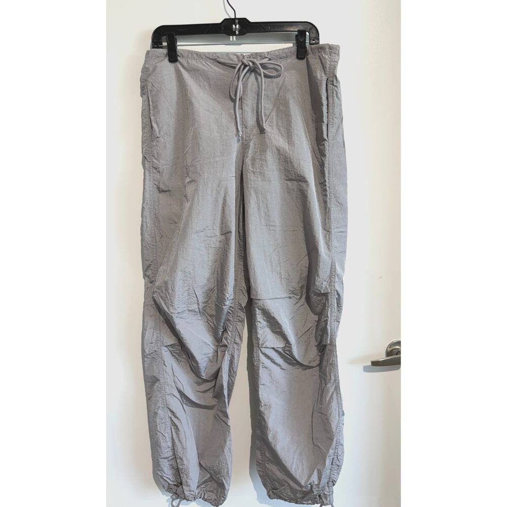 L A Hearts Silver Gray Parachute articulated knee Pants streetwear sporty Size S